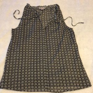 Ann Taylor Loft Navy & White Tank Top Size Medium